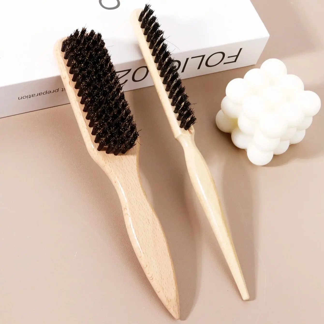 

Mane hair brush and beard brush set, natural hairstyle design, flat brush with wooden handle,Special for real hair wigs