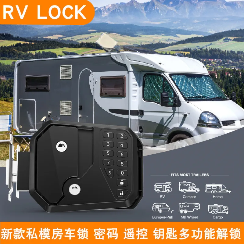 Private Mold New RV Lock Aluminum Alloy Password Lock for RV Camper Waterproof Electronic Smart Lock for RVs Campers