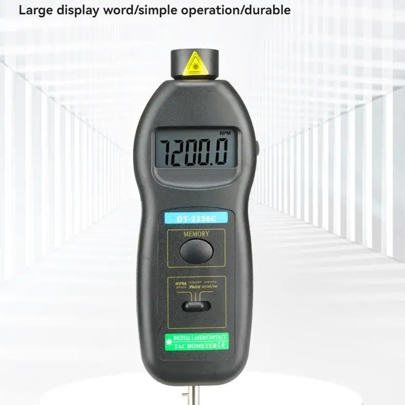 DT2236C Speed Detector Meter Laser Tachometer DT 2236C LED Digital Optical Contact Tachometer Detector Meter