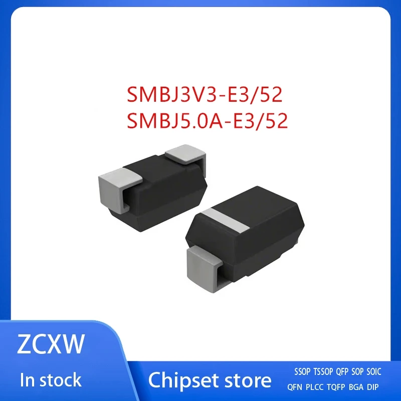 100Pcs/Lot SMBJ3V3-E3/52 SMBJ5.0A-E3/52   DO-214