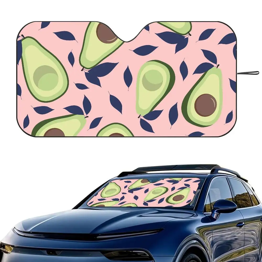 

Avocado Pattern Car SunShade Windshield Foldable Three-layer Insulation Sunshade By Suction Cup Blocks UV Rays Sun