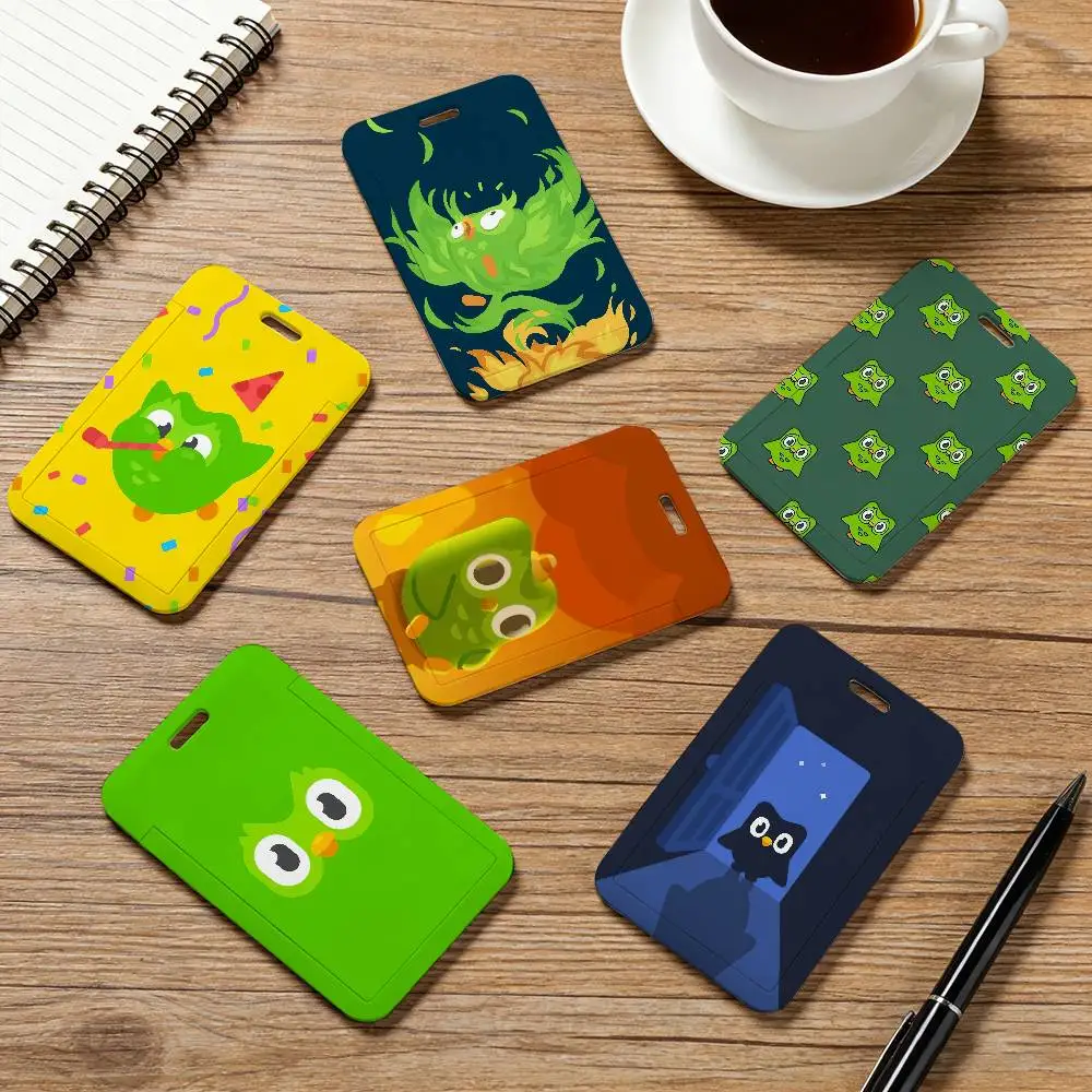 

Cute D-Duolingos Pocket Credit ID Card Badge Tag Bus Card Holder Pass Case With Neck Strap Lanyard