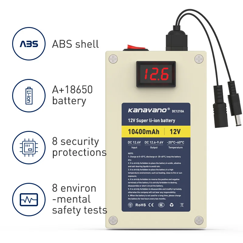 Akumulator litowo-jonowy 12 V 10 Ah 18650 Akumulator litowo-jonowy 11,1 V Wbudowany BMS do zabawek LED Nadmuchiwane ubrania z ładowarką