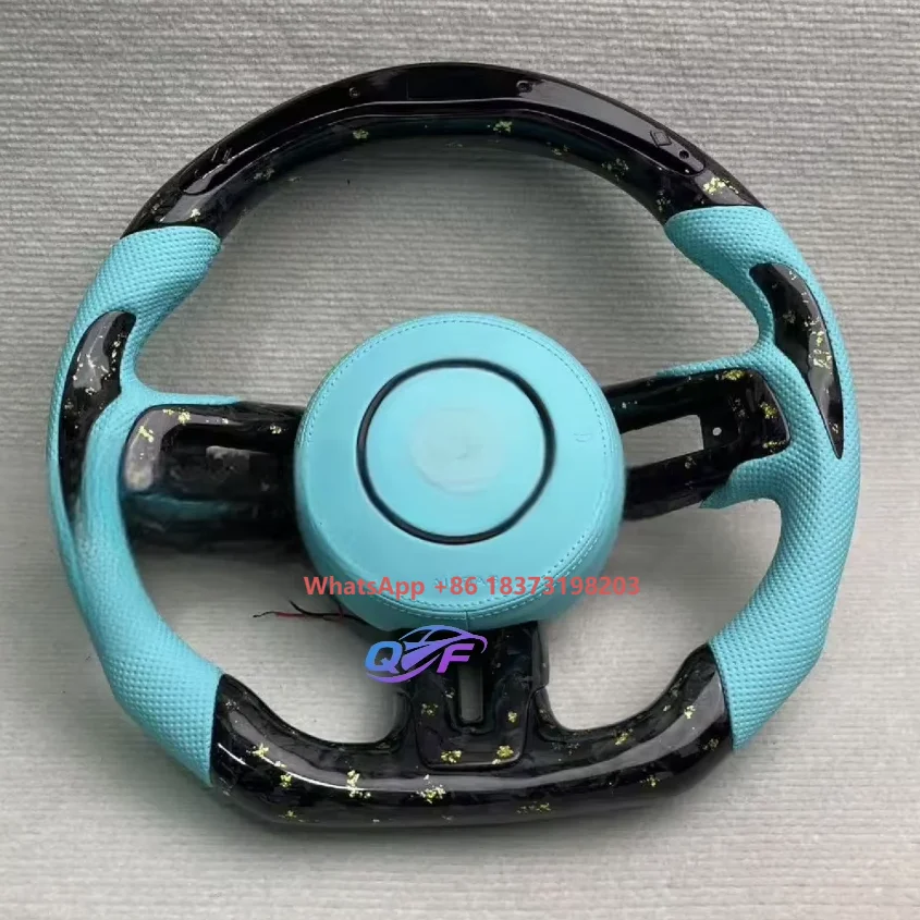 

Customized Carbon Fiber Leather Car Steering Wheel 2018-2022 for Ford -Mustang Interior Accessory