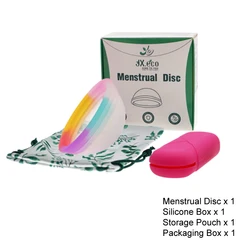 Reusable Menstrual Disc with Storage box Medical Silicone Extra-Thin Sterilizing Lady Menstrual Period Copa for Feminine hygiene