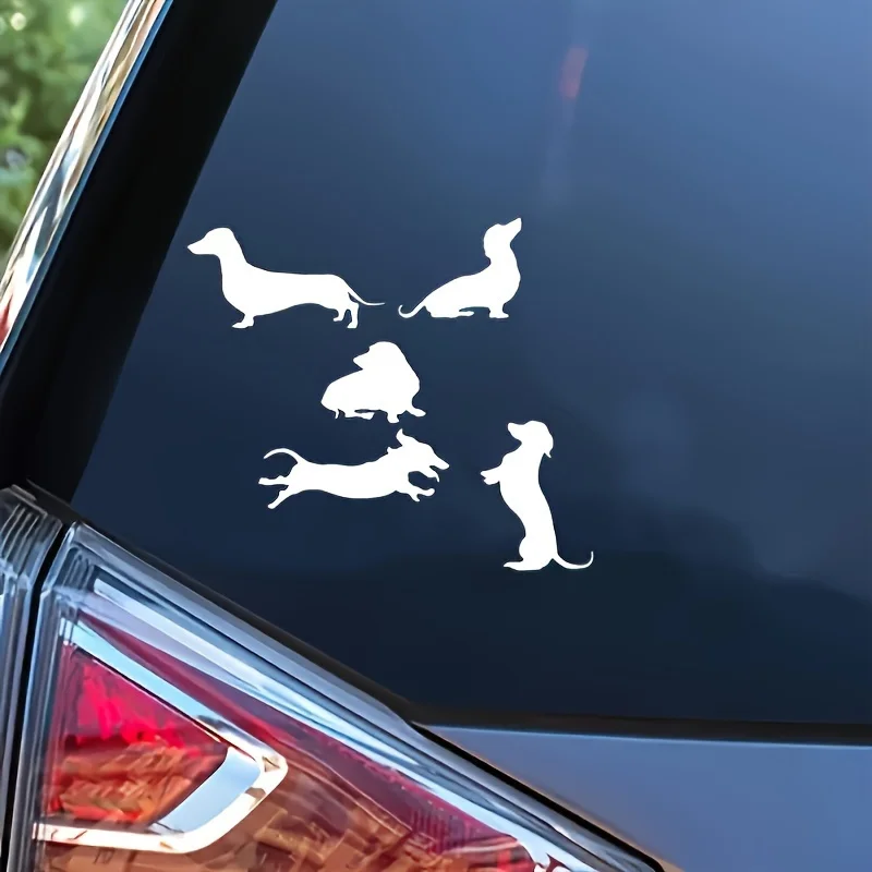 Cute Dachshund Waterproof Vinyl Stickers Durable Decals For Car Laptop Wall Decor