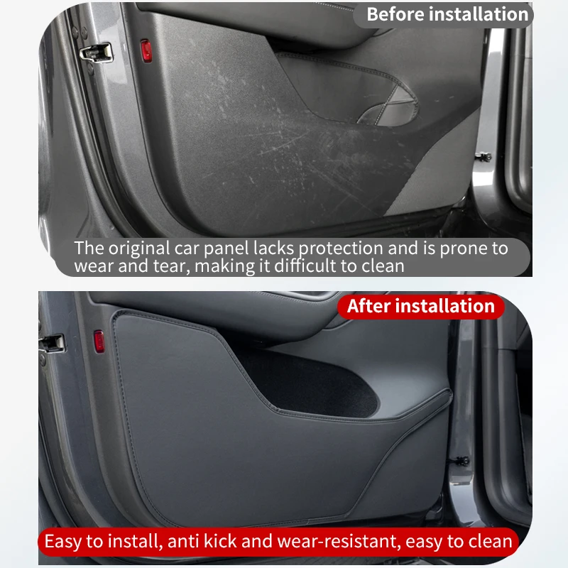 for Tesla New Model 3/Y door kick pad, front and rear door protection pad, dust and scratch protection pad, 4-piece set