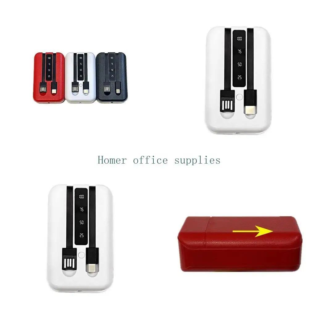 

K43B Type-C USB Double Port 2x 18650/21700 DIY Power Banks Shell with 2 Cables