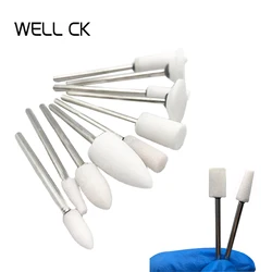 10Pcs White Dental Mounted Stone Grinders Gravel Burs 2.35mm For Smooth Grinding Polishing Of Filling Materials And Composites