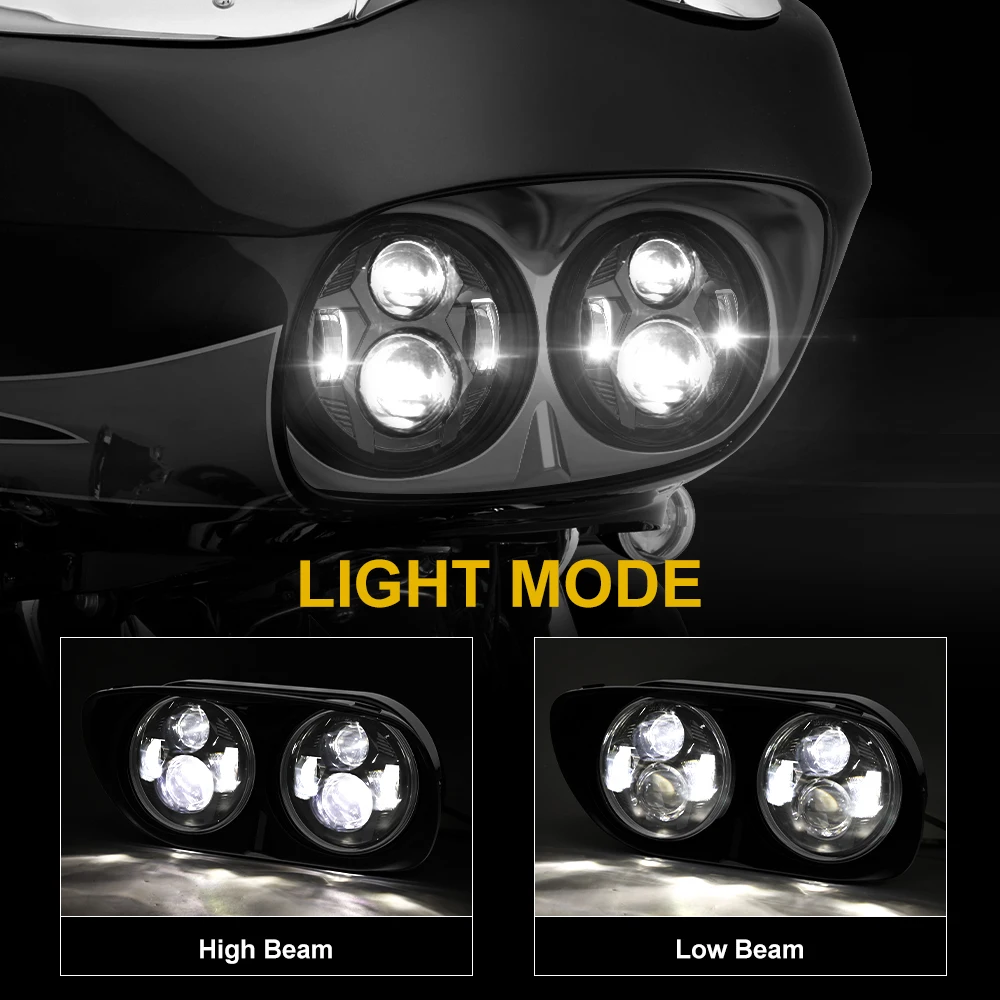 Motorcycle High Low Beam Headlight for  Glide Models  2004-2013