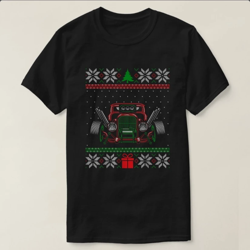

Custom Hot Rod Garage Ugly Christmas Modified Cars T-Shirt 100% Cotton O-Neck Short Sleeve Summer Casual Mens T-shirt Streetwear