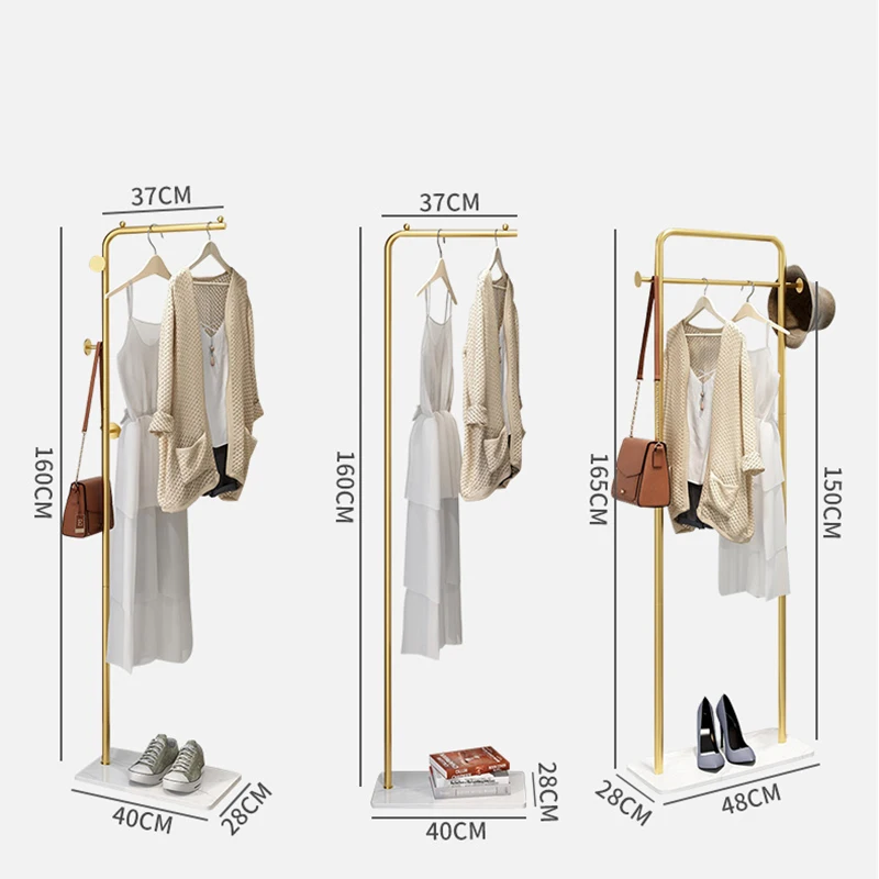 Entryway Luxury Coat Rack Standing Design Bathroom Metal Hanger Space Saver Dressing Room Bags Porte Manteau Nordic Furniture