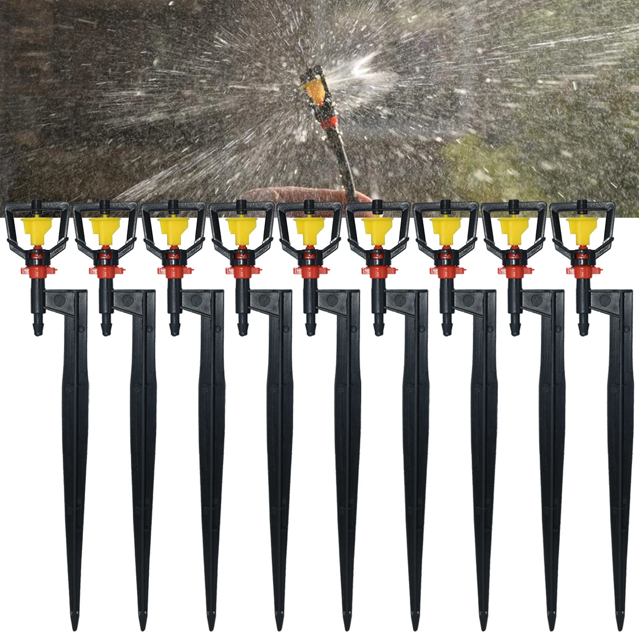 

KESLA 10PCS Mini Rotating Sprinkler 360 Degrees Micro Spinning Spayers Head with Stake Garden Dirp Irrigation Watering Nozzles