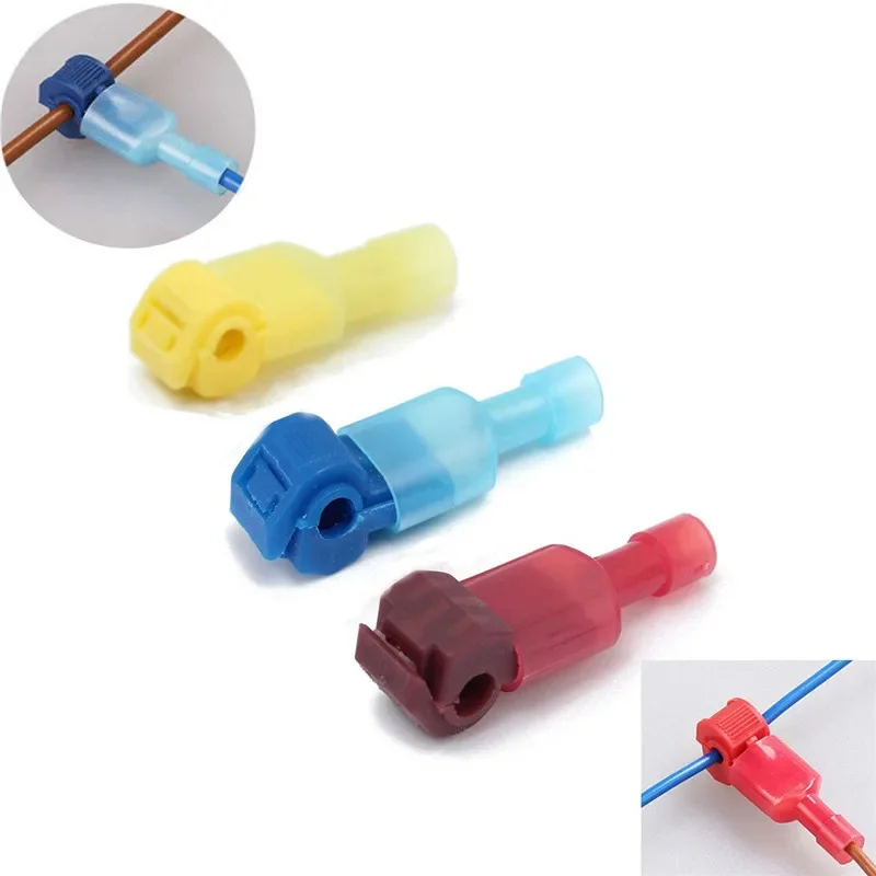 60-480pcs T Tap Type Electrical Connector Terminal Quick Electrical Cable Connectors Snap Splice Lock Wire Terminal Crimp Splice