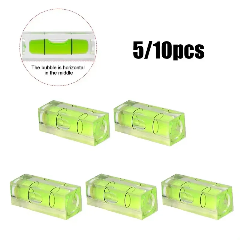5/10 peças Mini Nível de Bolha Quadrado, Nível de Precisão com Transferidor, Nível Cilíndrico, Nível de Bolha Horizontal