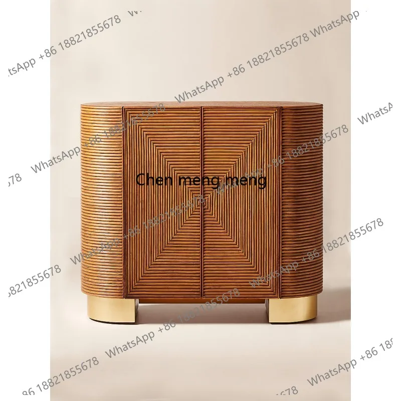 

Log wind solid wood dining side cabinet household storage locker living room multi-functional locker