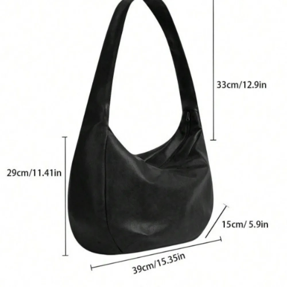 Vintage-Stil Herren-Umhängetasche ​ ​ Große Kapazität PU-Leder Schultertasche Lässige Plissierte Handtasche ​ ​ Täglicher Gebrauch ​ ​ – Detail 1