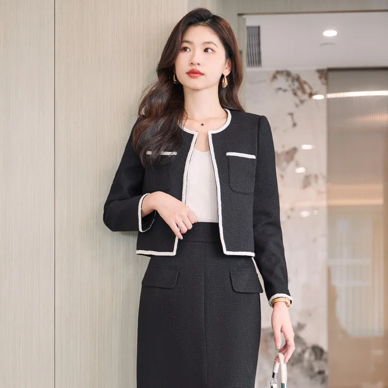 Office Skirt Sets 2 Piece for Women Long Sleeve Short Blazer And Skirt Formal Jacket Outfits for Business Wedding Sets