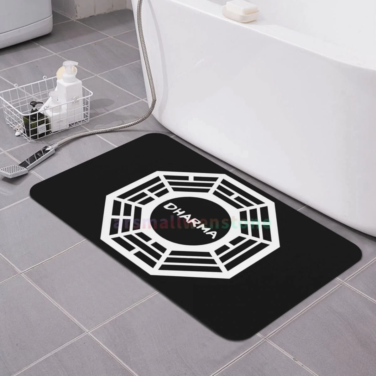 Dharma Initiative Logo (Lost TV Show) Diatom mud cushion absorbent quick drying mat bathroom door mat toilet diatomaceous earth