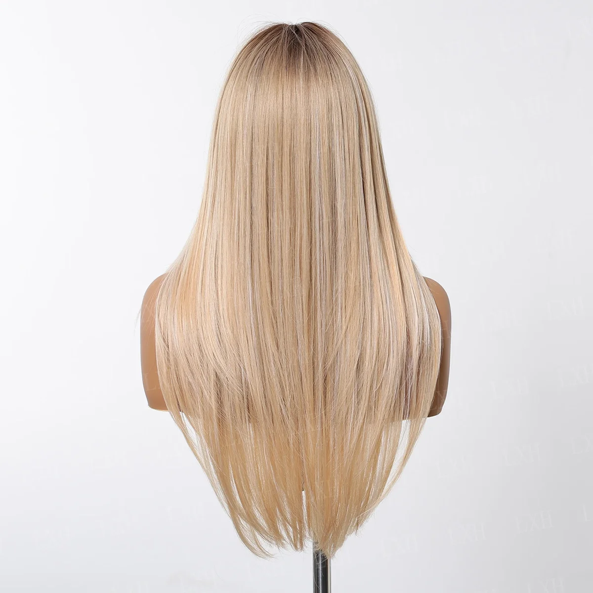 Long Soft 24inch Straight hair Highlight Blond HD lace front wig, suitable for women's wig With Baby Hair Heat Resistant wig