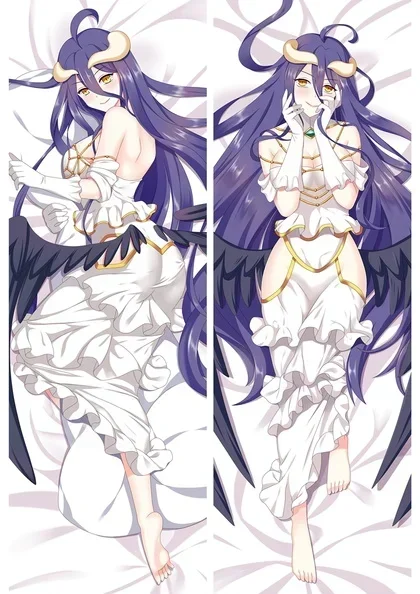 60x18 0cm japońskie Anime piękna dziewczyna Overlord Albedo Shalltear zakrwawiona poszewka na poduszkę Dakimakura przytulanie poszewki