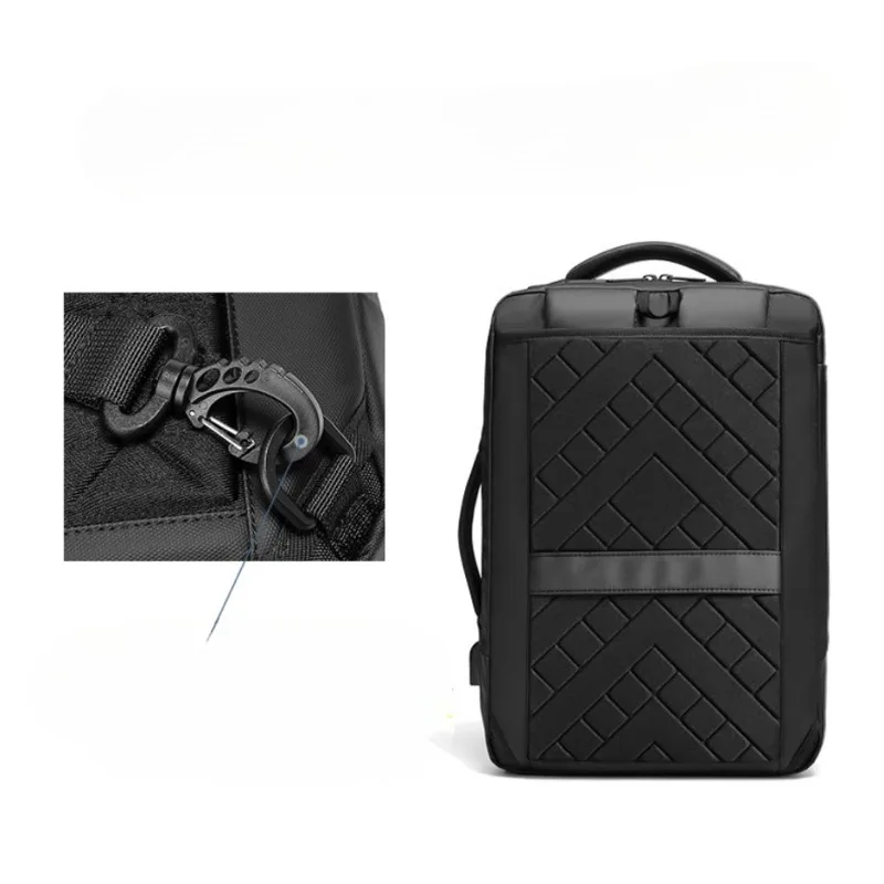 2024 Spring New Men's Black Simple Atmospheric Anti-theft Lightweight Rechargeable Large-capacity Multifunctional Backpacks Bags