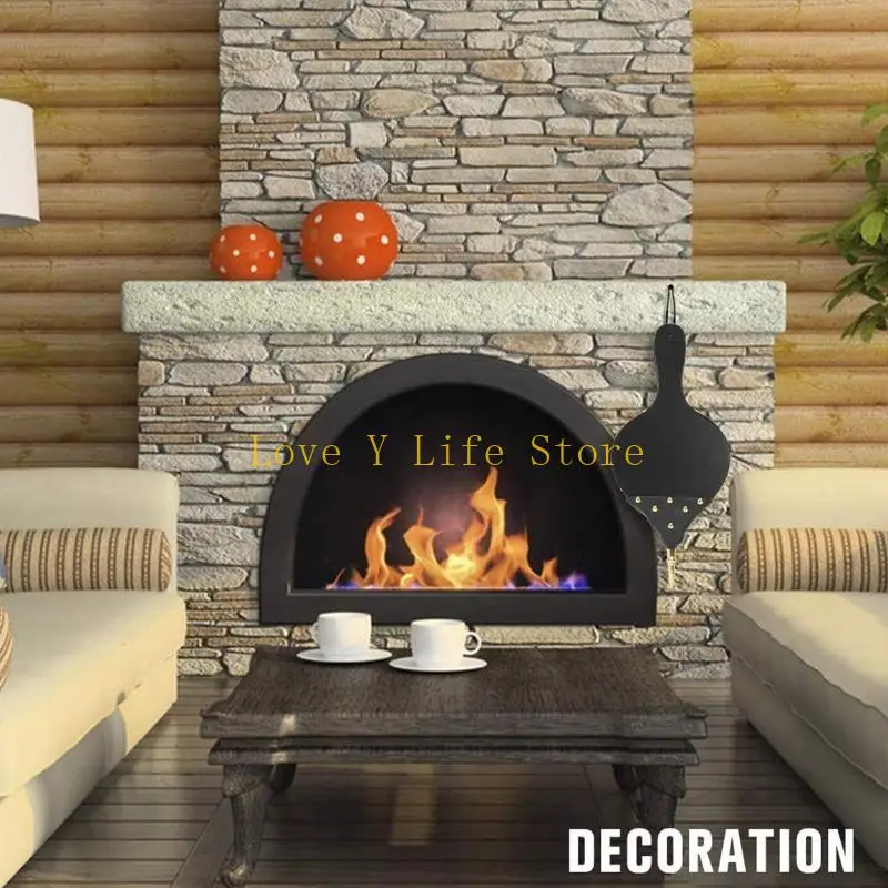 L74C Blower with Hanging Strap Multifunctional Black Fireplace Bellows Indoor for BBQ, Outdoor Camping, Stove