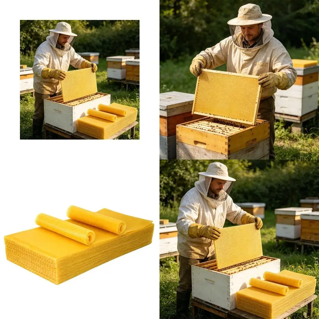 30 Sheets Natural Yellow Comb substructures 83g Each Perfect For Standard Frames 37JD