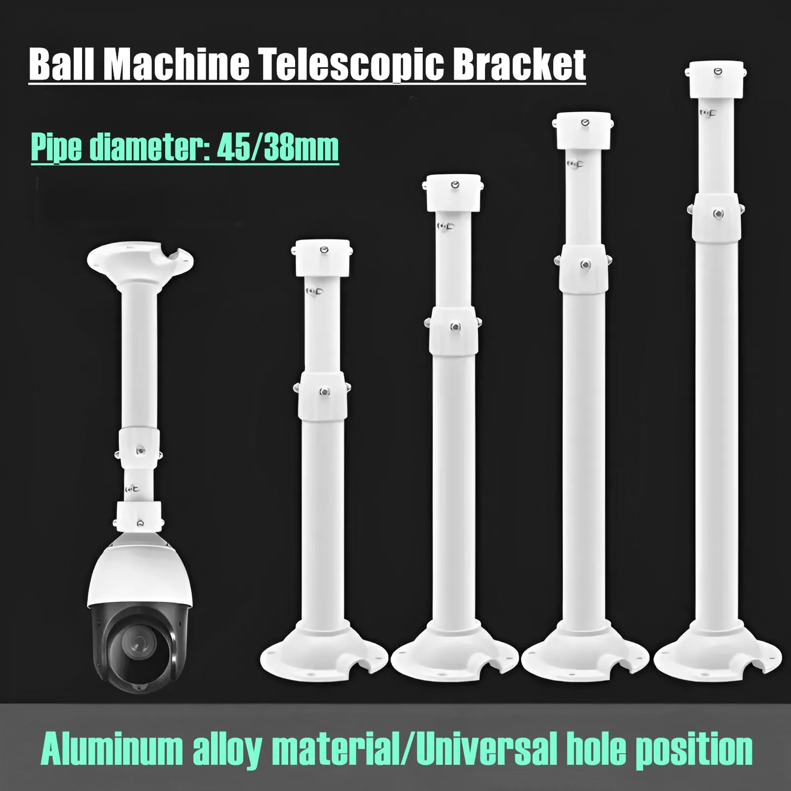 

Heavy Duty Security Camera Mounting Bracket Extended Pole Telescopic Adjustable Ceiling Mount Bracket for High Speed Dome Camera