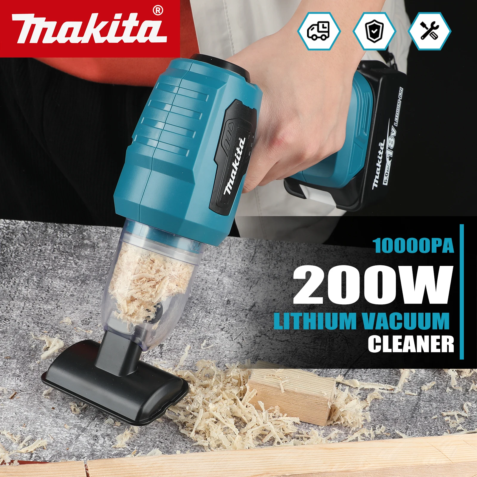 Makita M213 18V Cordless Vacuum Cleaner 200W High Suction 180ml Dust Cup for Daily Household and Workshop Cleaning tools - view 6