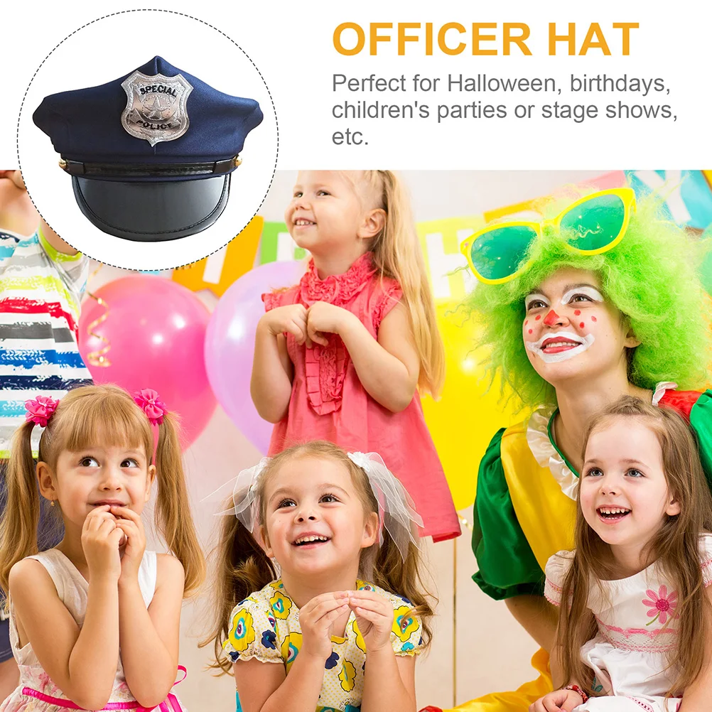 

2pcs Police Hat For Kids Cartoon Officer Cap Party Costumes Stage Performance Decorative Accessory Cosplay Gift British Bobby