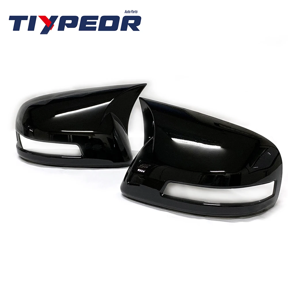 ABS Stick On Gloss Black Look Rear View Mirror Covers With Light Gap For Honda CIVIC 9th 2012 - 2015 2013 2014