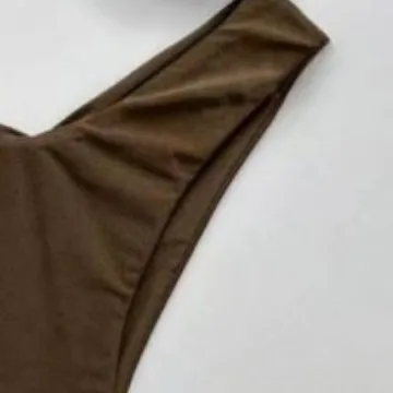 Bikini 2025 Woman High-waist Mini Bikini Separate Push Up Beach Two-piece Swimsuit Solid Color Slant Shoulder Vacation Swimsuit