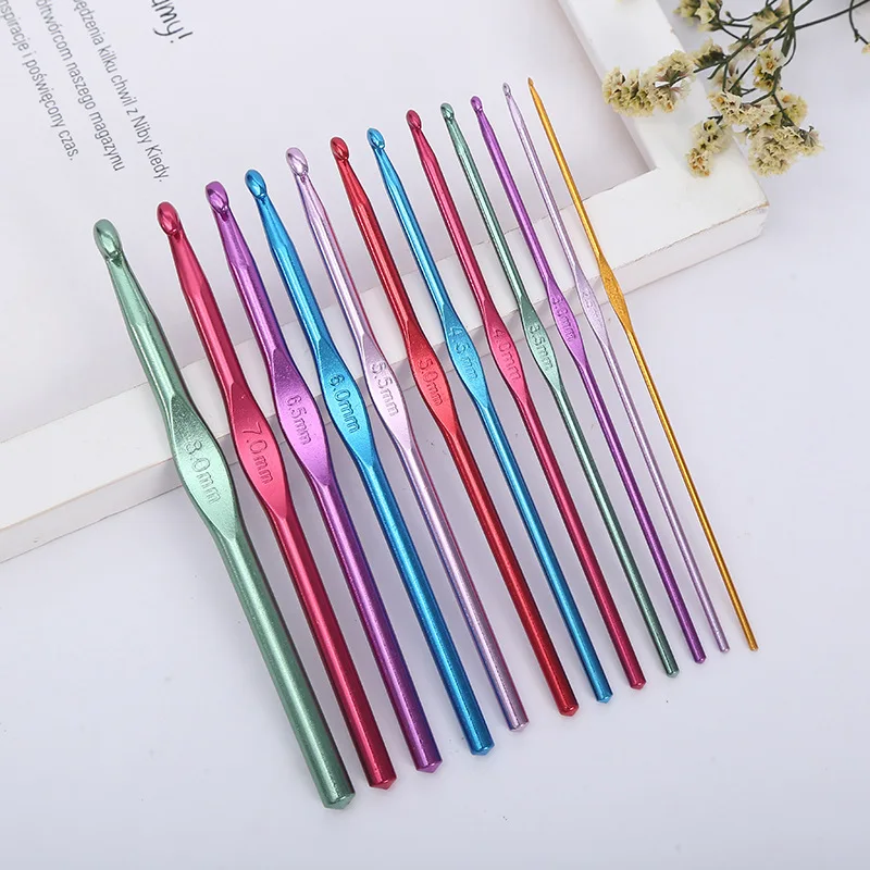 2/2.5/3/3.5/4/4.5/5/5.5/6/6.5/7/8/9/10MM Alumina Crochet Knitting Hooks Needles Crochet Handmade DIY Weave Sewing Tools 1pc