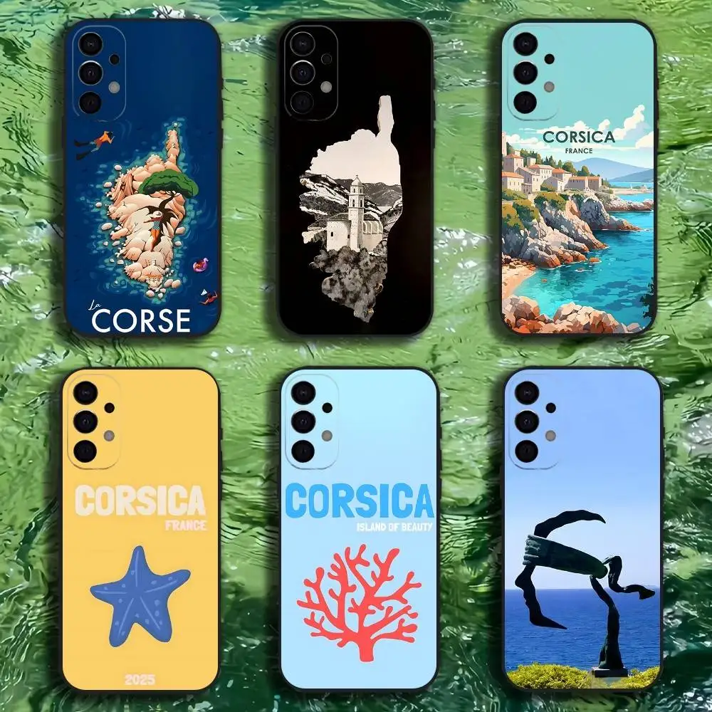 

Corse Corsica Phone Case For Samsung S25,S24,S21,S22,S23,S30,Ultra,S20,Plus,Fe,Lite,Note,10,9,5G Black Cover