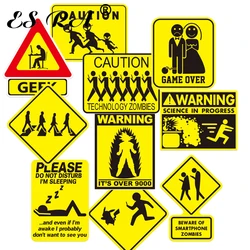 10 Pcs/Set Funny Stickers Warning Sign Decals Danger Banning Skateboard  Pegatinas for Car Suitcase Bottle Luggage Journal Decor