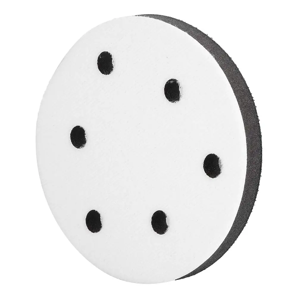 5 Inch 6 Holes Sponge Interface Pad Soft Density Hook and Loop Cushion Buffer Backing Pad for Electric Sander