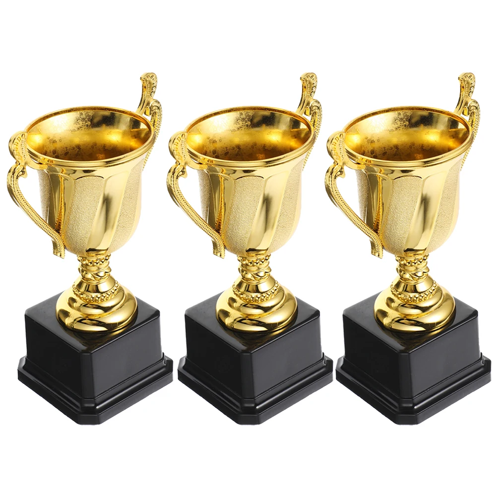 

3pcs Award Trophy Creative Shaped Winner Competition Celebration Party Prize Gift Trophy Prop For Students Kindergarten Ceremony