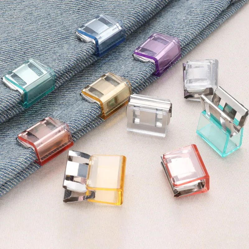 6Pcs Pants Edge Clip Non-Slip Invisible No Sew Concealment Buckle for DIY Sewing Craft Clothing Clips Quick Fix Hem Adjuster