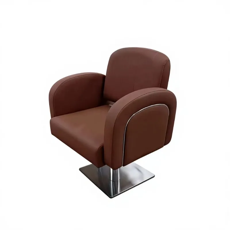 PU leather barber chair with stainless steel base and hydraulic pump