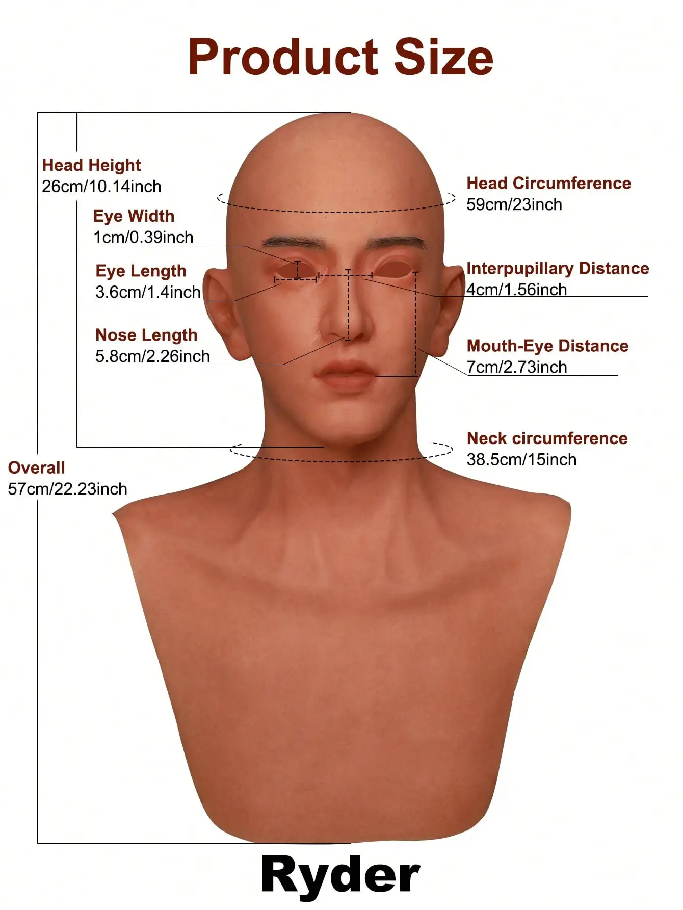 1 Stück Ultra-Realistische Herren-Silikon-Vollkopfmaske, Partykostüm, Cosplay, Bühnenauftrittsmaske, Cross-Dressing – Detail 3