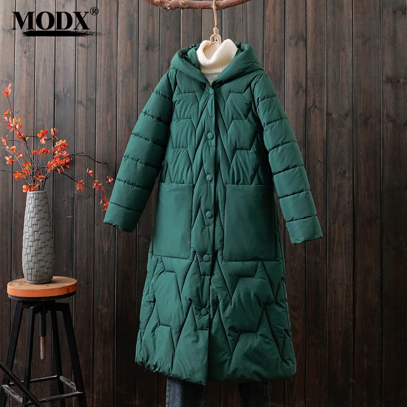 8993 Women's Thick  Jacket Autumn/Winter New Style Ethnic Style Simple Loose Cotton  Knee Length Cotton Coat