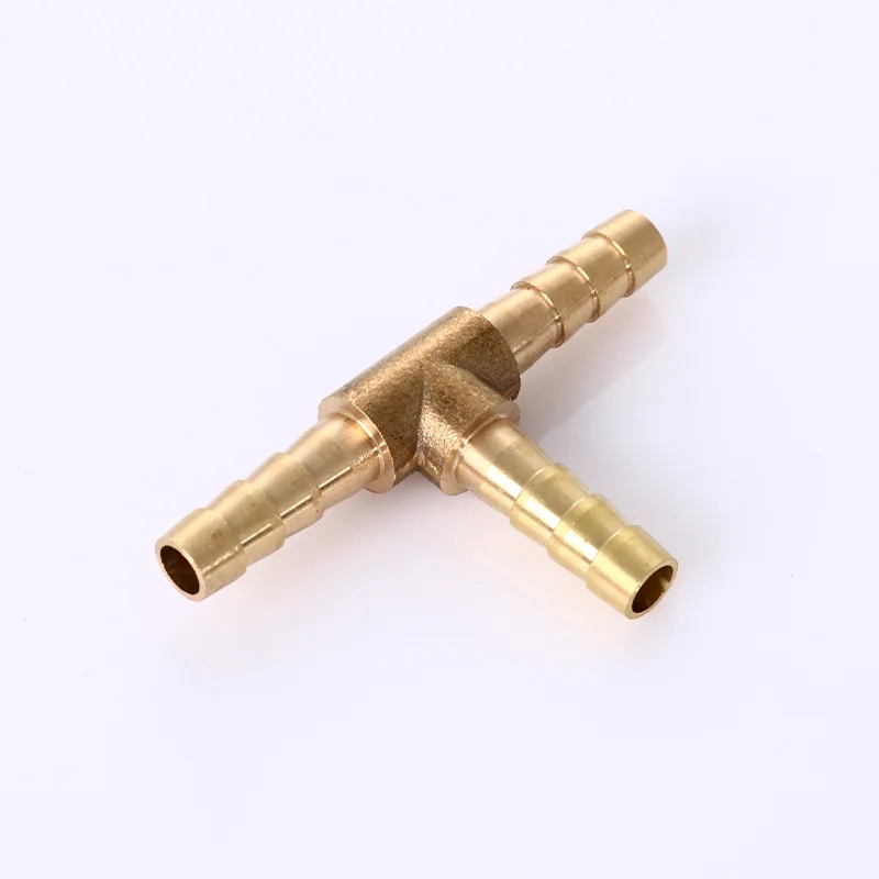 

6mm Reducer Brass Hose Reducer T-Shaped 3 Way Barbed Connector for Air Conditioning System Horn Wiper Motor Tee Barb Fittings