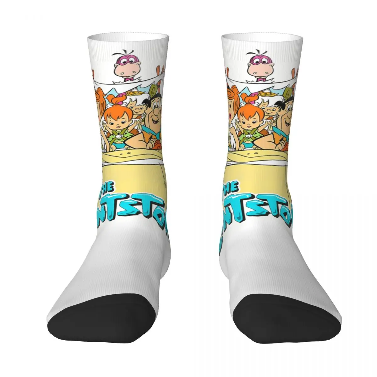 Les bas Flintstone conception de Sitcom animée chaussettes décontractées automne chaussettes antidérapantes hommes course sport qualité chaussettes