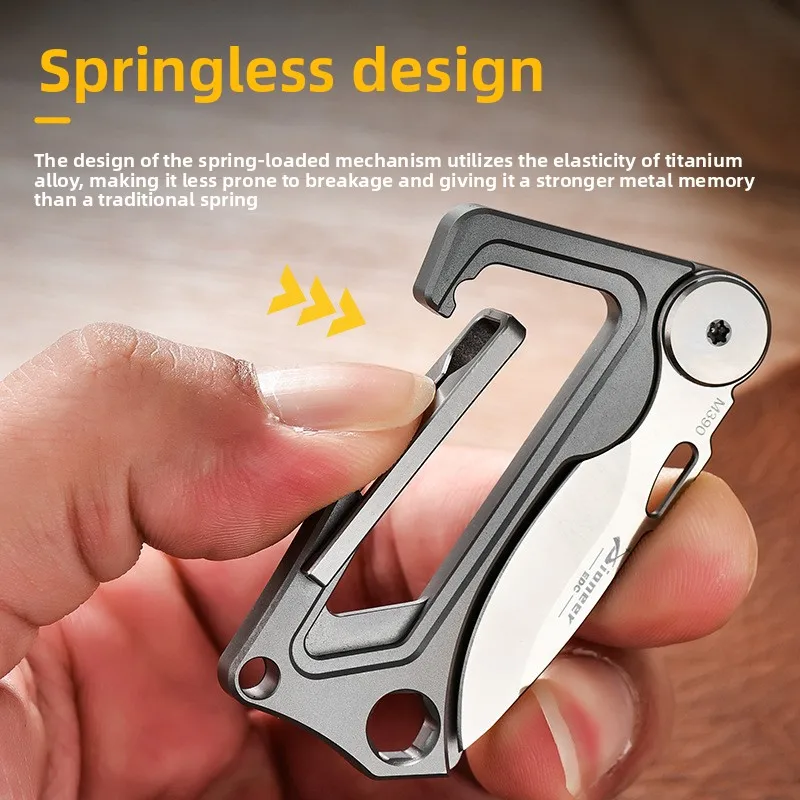 Titanium alloy keychain pioneer edc multifunctional tool card self defense protection attacker defense tool made of durable tita