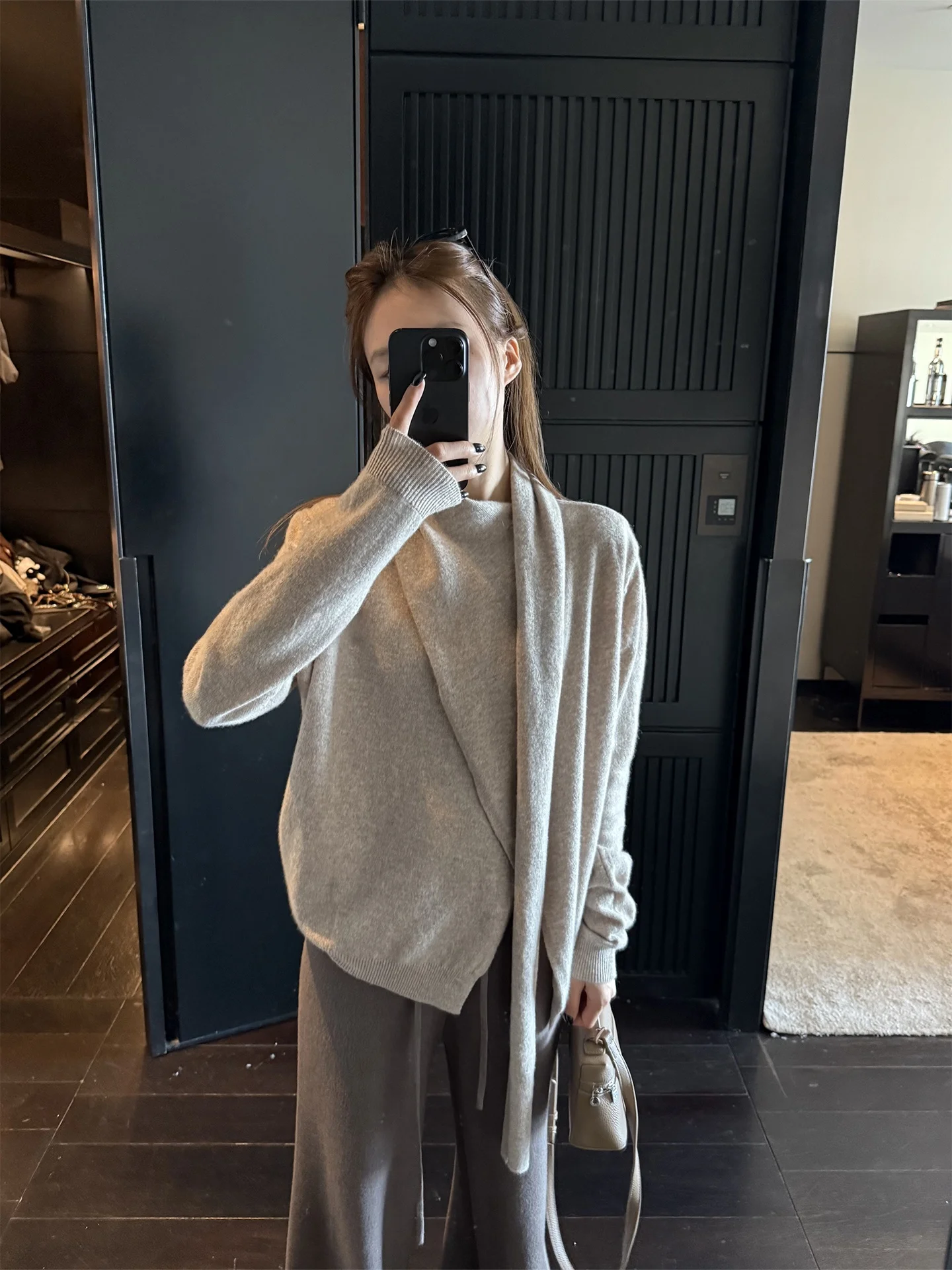 

YOLO OP Women's Knitted Wool Top with Sa Design Autumn Winter Basic Layering irt Gentle Sle Loose Fit Long Sve