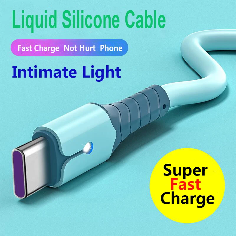 Canfon USB Type C Liquid Silicone Phone Data Cable 3A Fast Charging Wire Universal Multi for IPhone 7-14Pro Max X XR XS