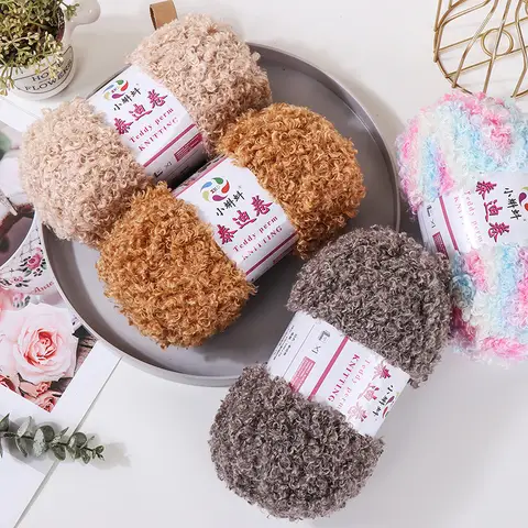 1Pc 100g 테디 루프 원사 손 뜨개질 아크릴 크로 셰 뜨개질 원사 니트 라인 스웨터 스카프 모자 크로 셰 뜨개질 스레드 가방 Amigurumi