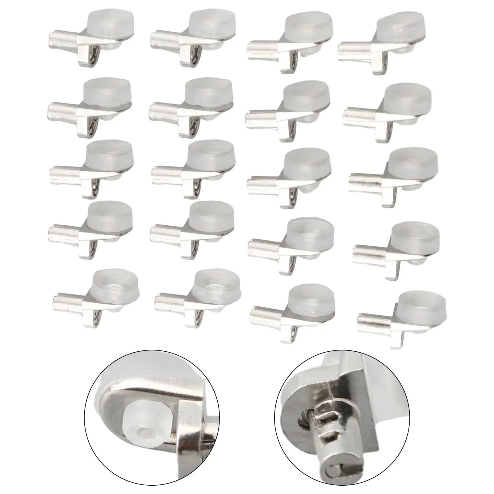 20Pcs Glass Shelf Bracket Holder With Suction Cup Steel Studs Peg Wardrobes Closet Partition Support Brackets Home Improvement