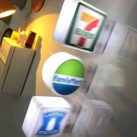 Hot Convenience Store Fridge Magnet Miniature Model Magnetic Attraction Decorate Night Light Atmosphere Light Glowing Signboard 3